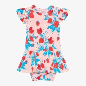 Posh Peanut Strawberry Twirl Skirt Bodysuit